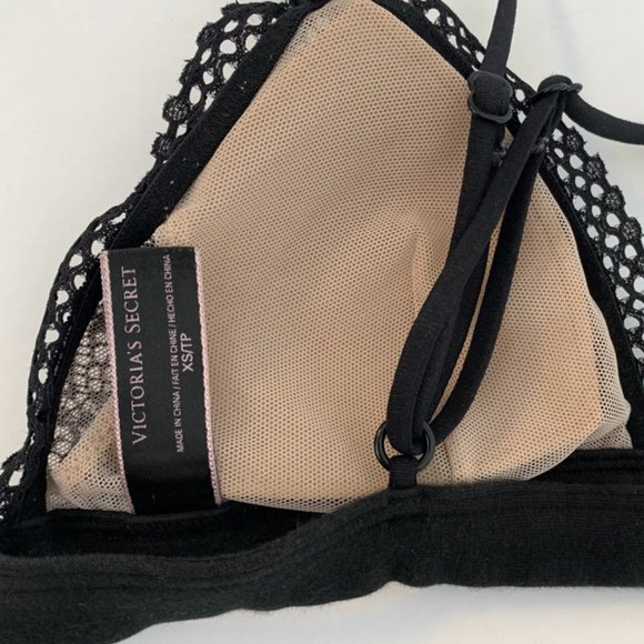 VICTORIA'S SECRET Black & Cream Lace Strappy Bralette - Picture 5 of 9